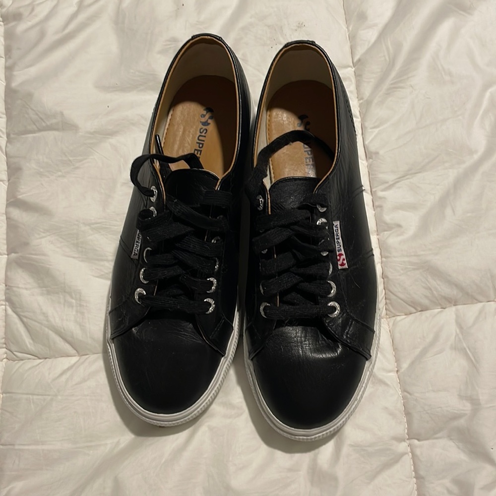 Superga platform leather sneakers